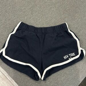 Brandy Melville - Navy Blue Lounge Short with White Trim - One Size